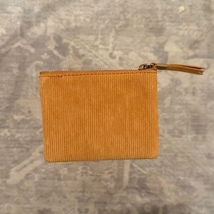 Madewell Yellow Corduroy Zip Card Holder